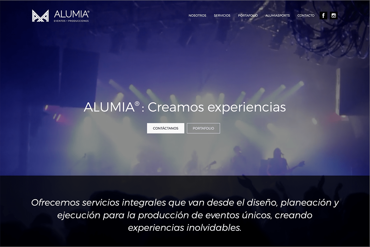 Sitio web ALUMIA 