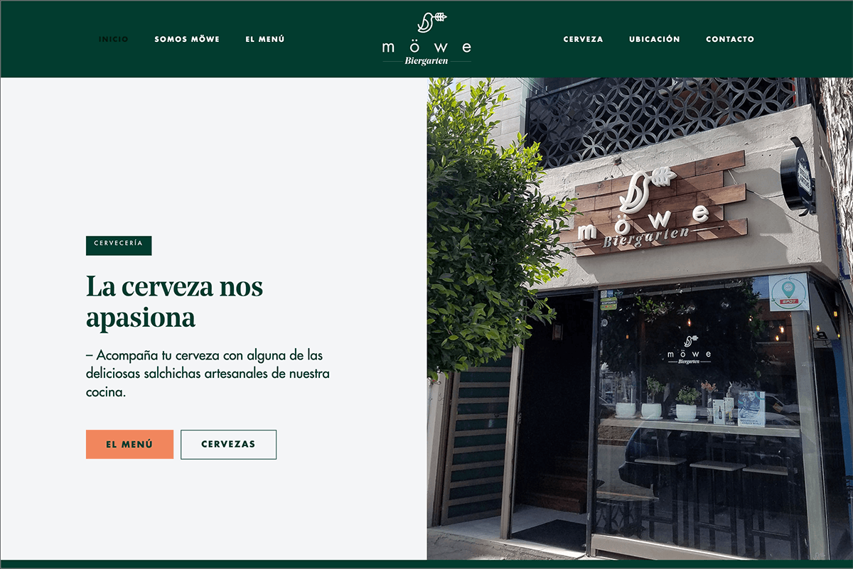 Sitio web cervecería y restaurante mowe